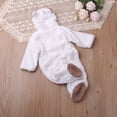 thumbnail image 7 of vdgthytj Newborn Boys Girls Fuzzy Jumpsuits Long Sleeve Winter Warm Cute Ears Loungewear Sleepwear Footed Rompers(9-12 Months,White), 7 of 7