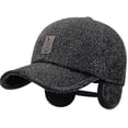 thumbnail image 4 of Winter For Men Outdoor Hat, Adjustable Warm Sport Golf Baseball Cap Hats Dad Caps Earflaps Thicken, 4 of 5