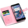 thumbnail image 2 of Case for Oneplus 3 / 3T Wallet Case Leather Premium PU Embossed Design Magnetic Closure Protective Cover with Card Slots for Oneplus 3 / 3T, Rose Gold, 2 of 5