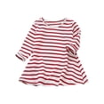 thumbnail image 2 of Spazoro Toddler Girls Princess Dress, Striped Fall & Winter Cotton Long Sleeve Dresses for Party Red Size 6 Months, 2 of 8