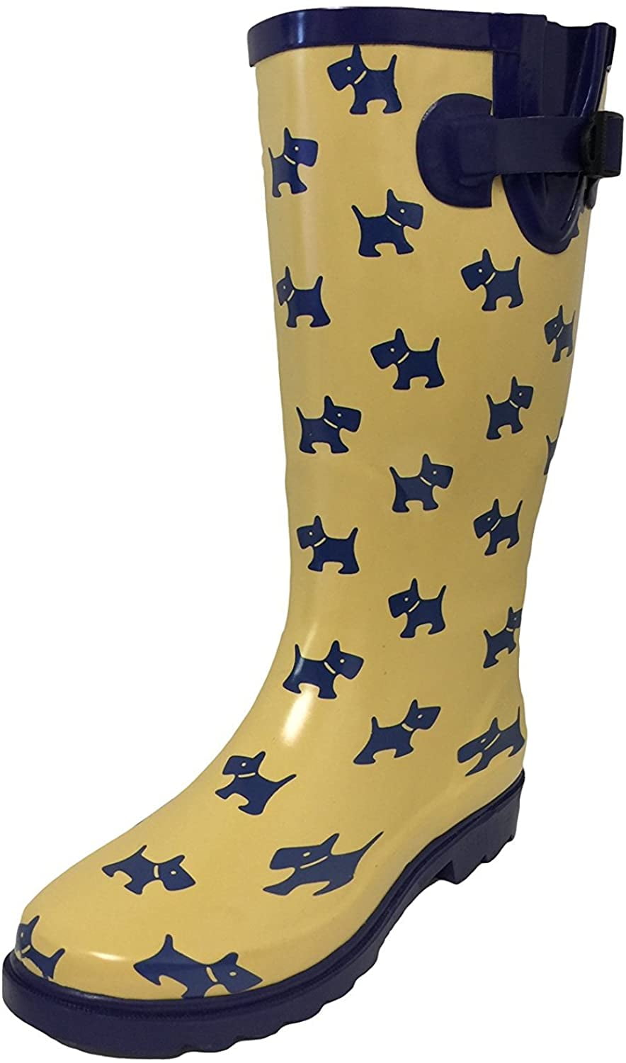 Women's Rain Boots Waterpoof Rubber Mid Calf Colors Wellie Snow