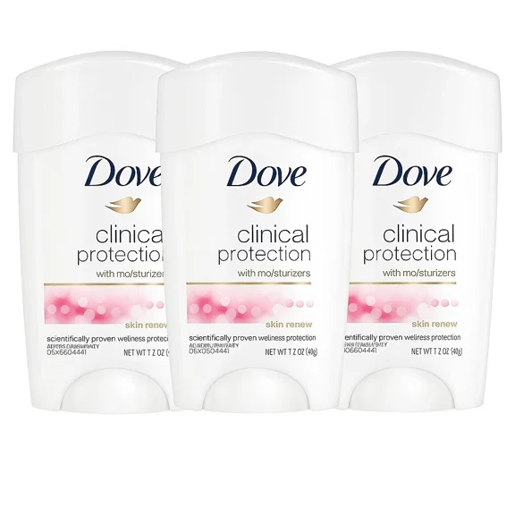 3 PK Dove Clinical Protection Antiperspirant & Deodorant, Skin Renew 1.7 oz
