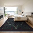 thumbnail image 3 of ODIKA 9'x12' Washable Area Rug Low Pile, Flatwoven, Halloween Gothic Mansion Skull Scattered Details Spooky Cobweb for Great Room, Indoor Concept, Large Living, 3 of 7