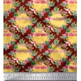 thumbnail image 3 of Soimoi Red Poly Georgette Fabric Flamingo & Bird Decor Fabric Printed Yard 42 Inch Wide, 3 of 5