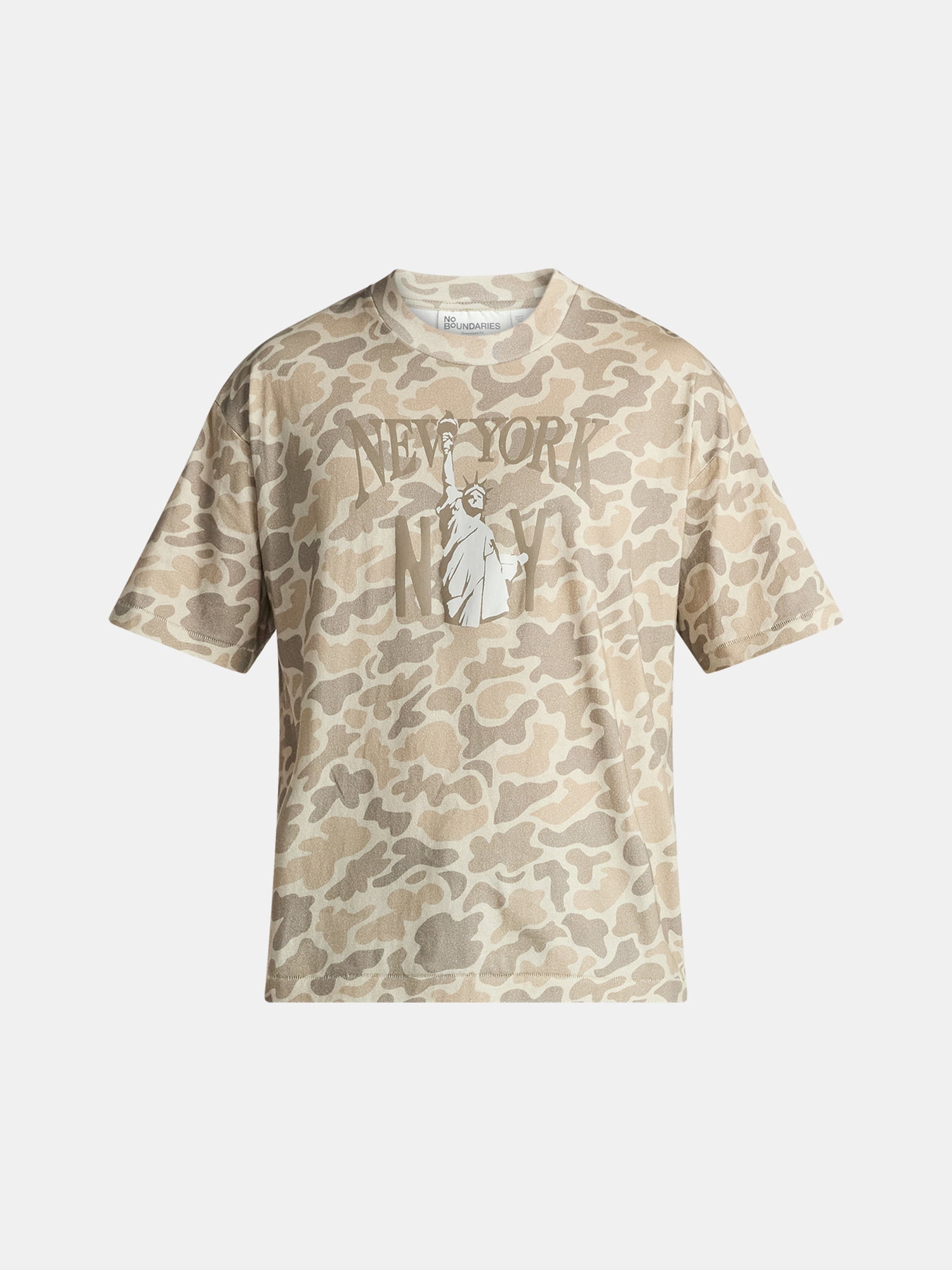 No Boundaries Oversized Boxy Fit Cropped Length New York City Graphic Tee Shirt, Men's & Big Men's, XS-5XL
