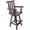 Brown + Wood, variant on Rustic Bar Stool with 360° Swivel for Kitchen Island, Fir Wood Tall Bistro Chair with Footrest and Wide Armrest for Dining Room