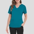 thumbnail image 5 of Leidass Women’s Short Sleeve V-Neck Scrub Top, Soft Stretch Medical Uniform Shirt with Pockets, Lightweight Nursing Workwear Turquoise L, 5 of 5