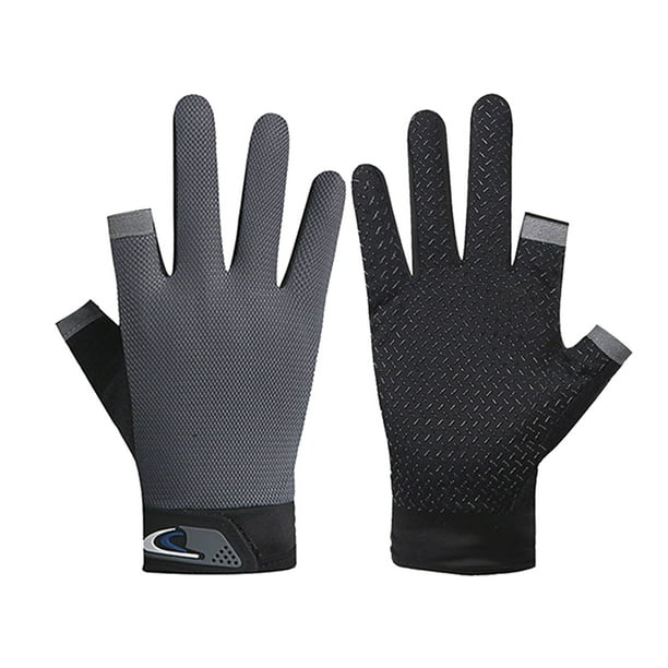 Guantes de Ciclismo Ehuebsd 2 dedos cortados antideslizante gris
