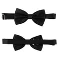 thumbnail image 3 of Conjunto de pajarita y pañuelo de satén para hombre, ideal para traje formal de boda., 3 of 9