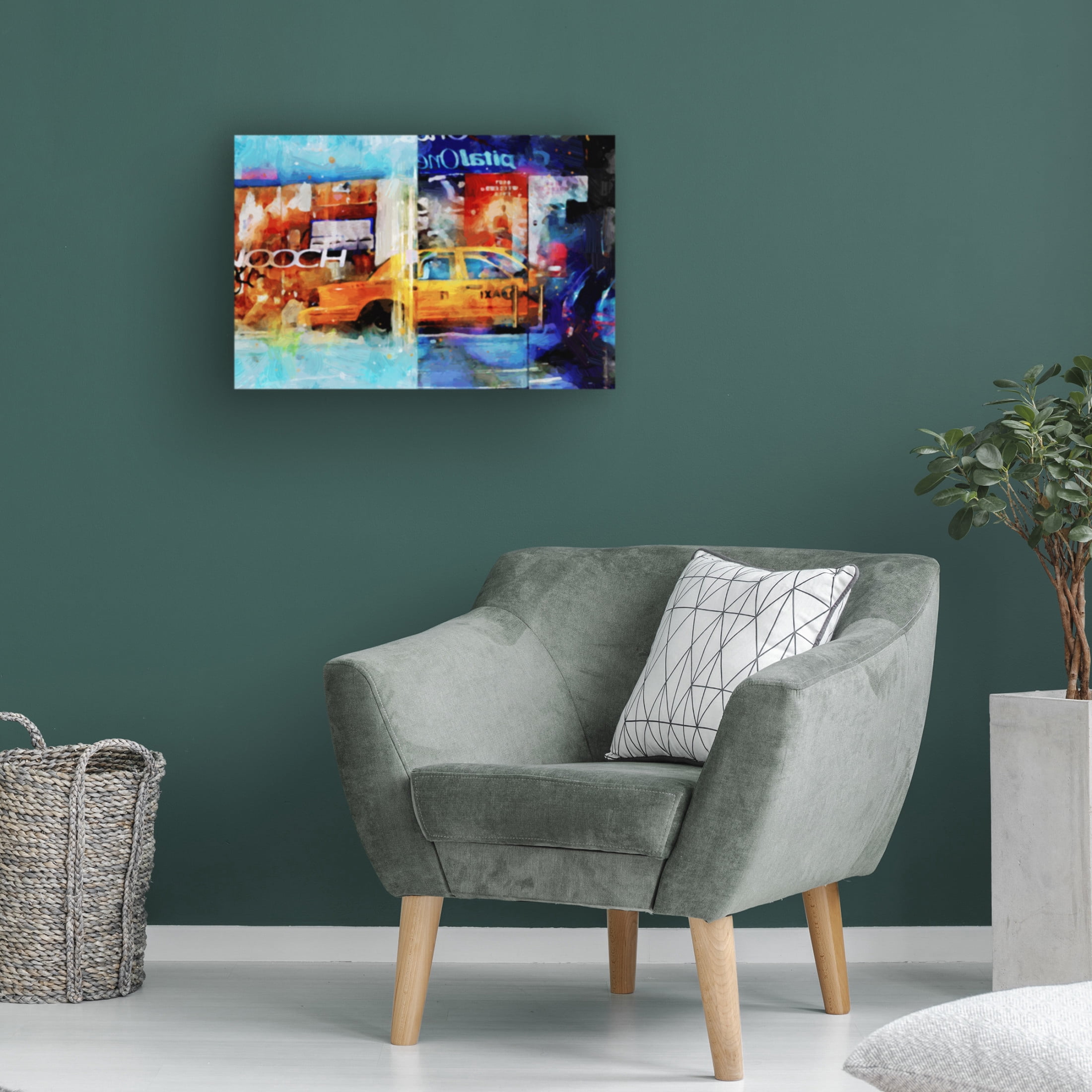 Canvas Wall Art - Jeff Pica 'Chelsea Taxi Reflection' Wall Art for Living Room, Bedroom, or Office Décor by Trademark Fine Art - 47 x 30 Inches