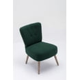 thumbnail image 4 of Accent Chair with Wooden Legs, Modern Armless Slipper Chair, Button-Tufted Decorative Sitting Chair, Corner Side Chair for Living Room Bedroom Office, Green, 4 of 7