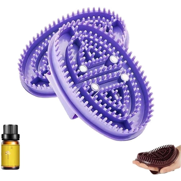 Meridian Brush Massage Brush, 2025 Professional Massage Oil Brush, Beauty Salon Custom Meridian Brushes, Full Body Relaxation Body Scrubber Bath Brushes SPA Massager Soothing Muscles (1pcs,Purple)
