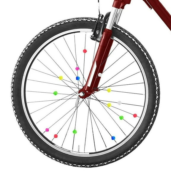 Unbranded Luminous Round Beads for Bicycle Wheels Reusable Plastic Assorted Color 36 Pcs Fits All Standard Spokes