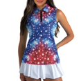 thumbnail image 3 of HUIACONG Tie Dye Star Pattern Women's Sleeveless Golf Shirts, Casual Quick Dry Workout Tank Tops Anti Fade Golf Sleeveless Tank Top for Indoor Hiking, 3 of 7