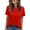 Red, variant on Delconic Womens Tops Summer Short Sleeve Ribbed Trim Crewneck T Shirts Spring Vacation Outfits Fashion Clothing Basic Tee Black L
