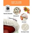 thumbnail image 3 of Round Fitted Tablecloths with Elastic Edge Fall Pumpkin Flower Leaf Oil-Proof Waterproof Wipeable Table Cover for Kitchen Dining Party Decor Thanksgiving Theme on Retro Table Clothes,36" - 44", 3 of 6