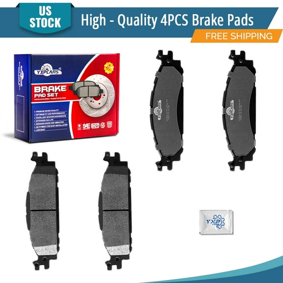 YXPCARS 4PCS Brake Pads, Front Ceramic Pads for Ford Explorer Flex Taurus Lincoln MKT MKS (D1508)