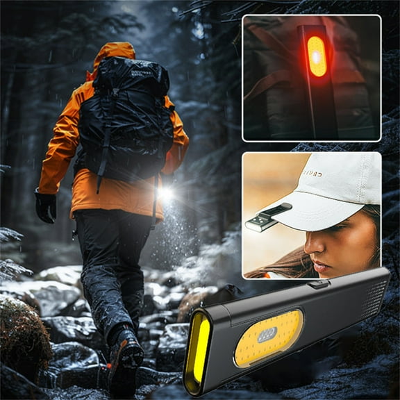 Hometravel Magnetic COB Work Light, Ultra Bright LED Portable Flashlight with Rechargeable Battery, Waterproof Task Light for Outdoor Repairs