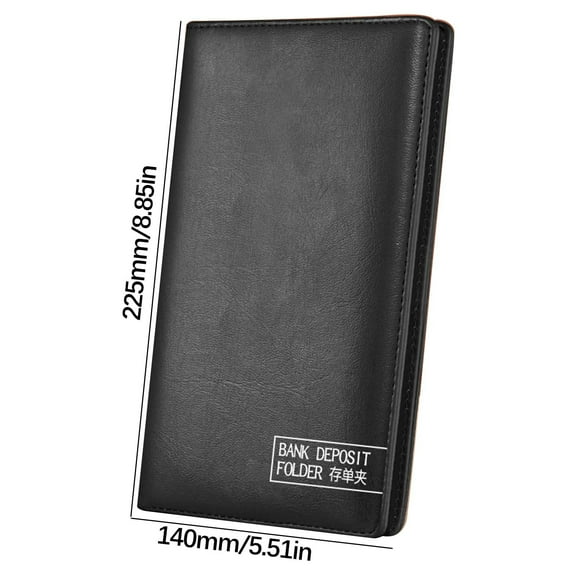 Xecvkr Premium Leather Checkbook Organizer with PVC Inner Pages - Store and Protect Bank Deposit Slips, Checks, Promissory Notes, and Financial Documents in Style - Available in Brown, Black