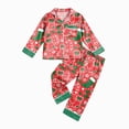 thumbnail image 7 of sdbrld Christmas Silk Pajamas for Kids Girls 2 Piece Cute Graphic Pjs Fall Winter Button Down Long Sleeve Top and Pants Holiday Home Loungewear Sizes 7-8 Years, 7 of 7