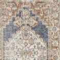 thumbnail image 4 of 8' Denim Blue Oriental Power Loom Distressed Washable Runner Rug, 4 of 7