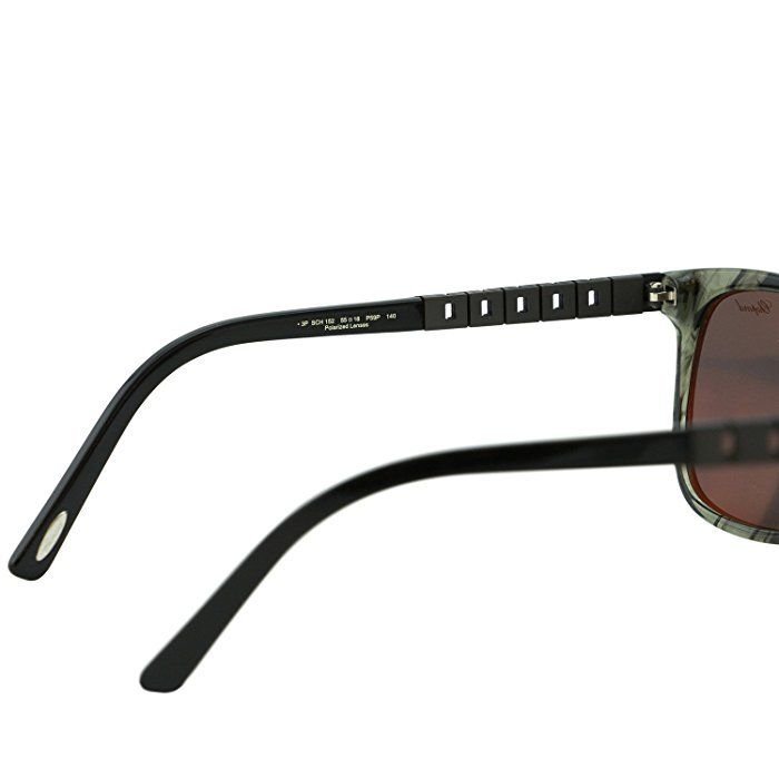 Chopard SCH152 P59P Men Clear Gray Rectangular Polarized Racing Style Sunglasses
