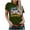 Green, variant on Fesfesfes Womens Short Sleeve Workout Tops Women Summer Regular Print Regular Women Round Neck Short Sleeves Top Tshirts for Women 4(S)