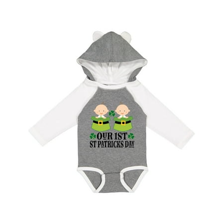 

Inktastic Twins 1st St Patricks Day Gift Baby Boy or Baby Girl Long Sleeve Bodysuit