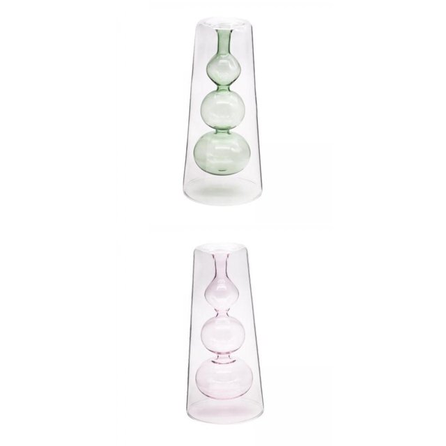 2 Jarrones de Cristal, Contenedor de Arreglos Florales para Decoración de Zulema Floreros de interior