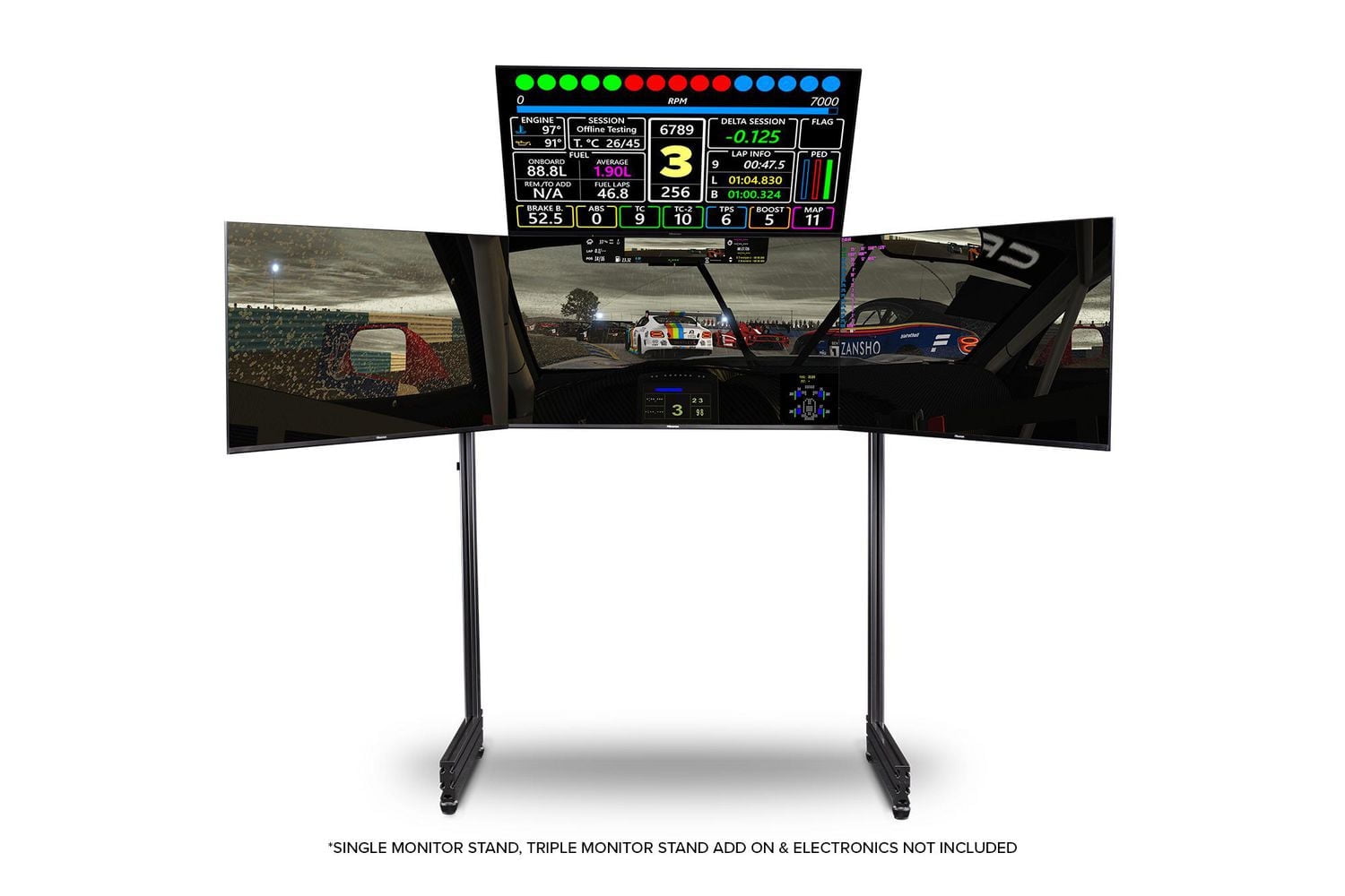 NEXT LEVEL RACING® ELITE FREESTANDING OVERHEAD / QUAD MONITOR STAND ADD ON CARBON GREY