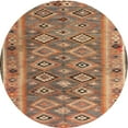 thumbnail image 1 of Ahgly Company Machine Washable Indoor Round Contemporary Sand Brown Area Rugs, 7' Round, 1 of 7