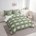 thumbnail image 3 of Homewish Classic Buffalo Plaid 7pcs Bedding Comforter Set,Checkered Geometric Queen Bedding Sets,Green Grid Print Queen Sheet Sets For Girls Boys,Super Cozy Room Decor Reversible, 3 of 8