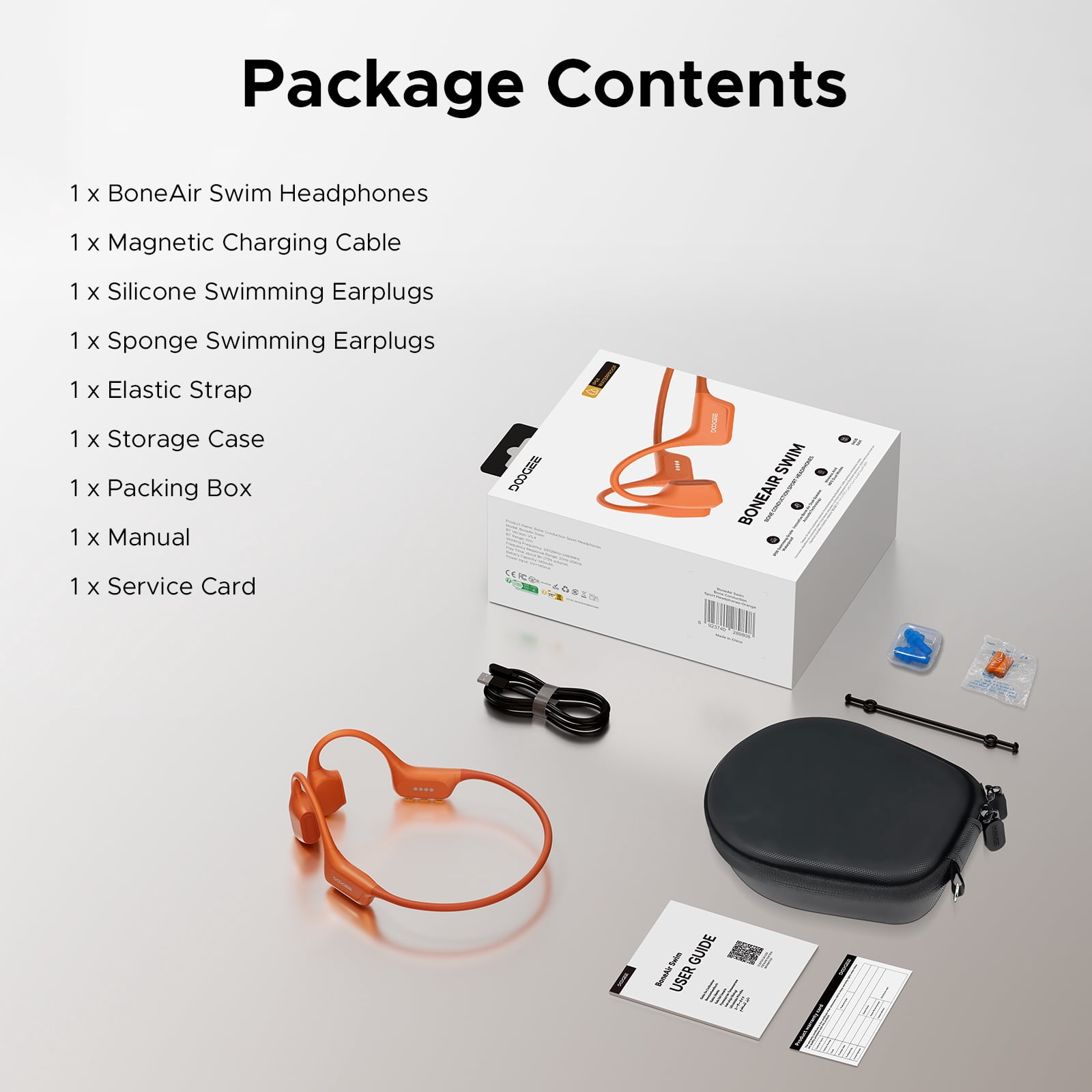 Doogee Bone Conduction Headphone, IP68 Waterproof Swimming Headphones Wireless Bluetooth 5.4, Dual Drivers, Bone Air Conduction, Sport Open-Ear Headphones for Swimming, Running, Cycling