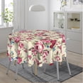 thumbnail image 5 of Shabby Chic Rose Flower Floral Waterproof Picnic Patio Party Round Table Cloth Cover Decorations Fabric 60 Inch Circular Tablecloth for 20-47 Inch Home Dining Room Kitchen Decor, 5 of 6