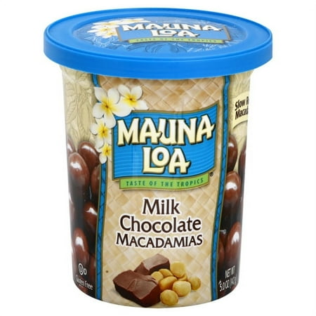 Mauna Loa Milk Chocolate Covered Macadamias with Allergen Information, 5 oz. Can