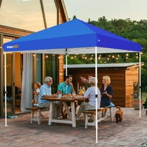 INTER HUT Outdoor Portable Pop up Canopy Tent with Rolling Bag, Instant Easy Setup Beach Canopy Folding Sports Shelter 10x10, Blue