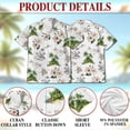 thumbnail image 2 of Islands White Hawaiian Shirt for Men, Button Down Summer Beach Short Sleeve, Tropical Style, Sizes S-5XL, 2 of 4