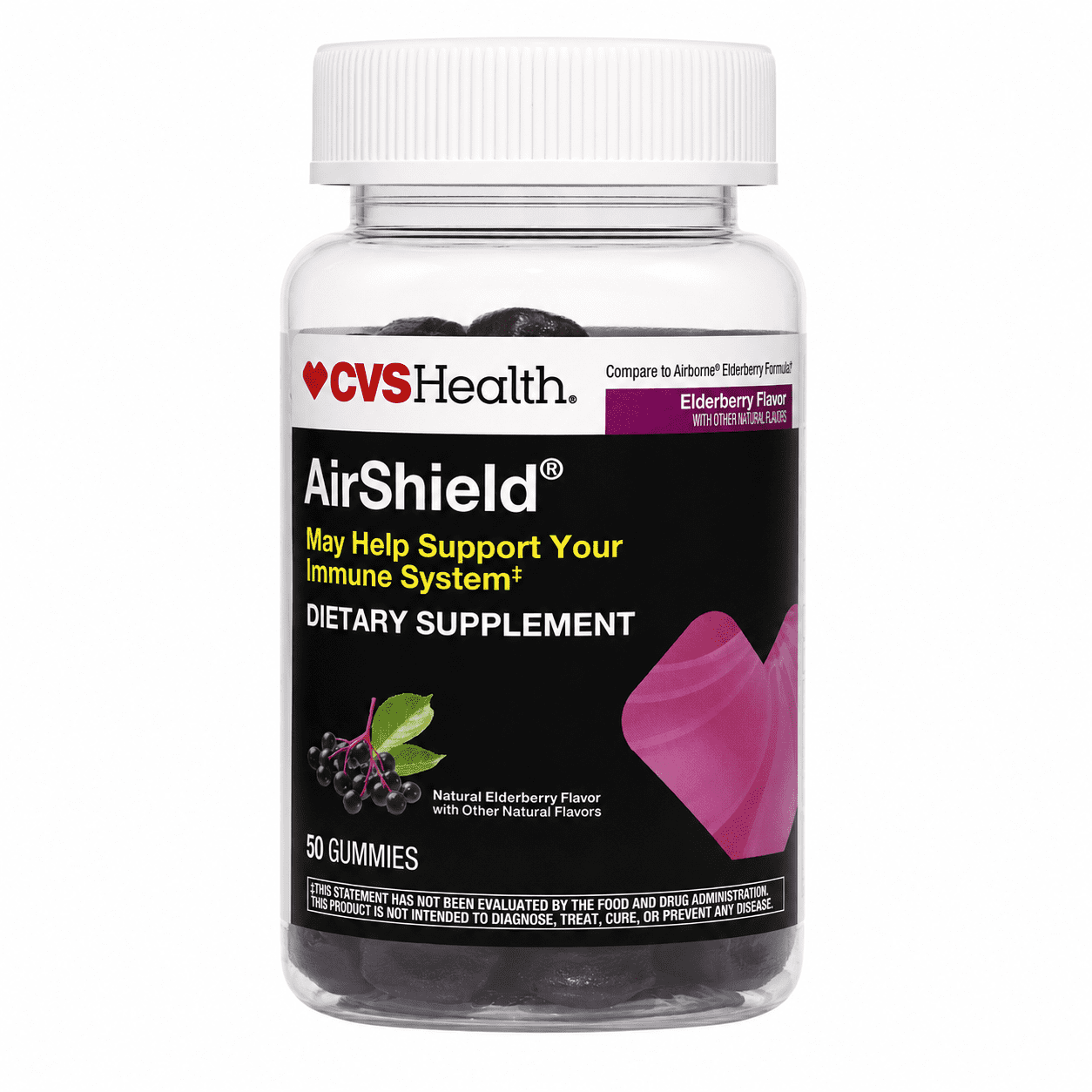 CVS Health AirShield Gummies Elderberry Immune Support 50ct