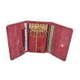 thumbnail image 5 of New Waterproof Eel Skin Leather Key Case Holder Credit Card Wallet (Cherry), 5 of 6