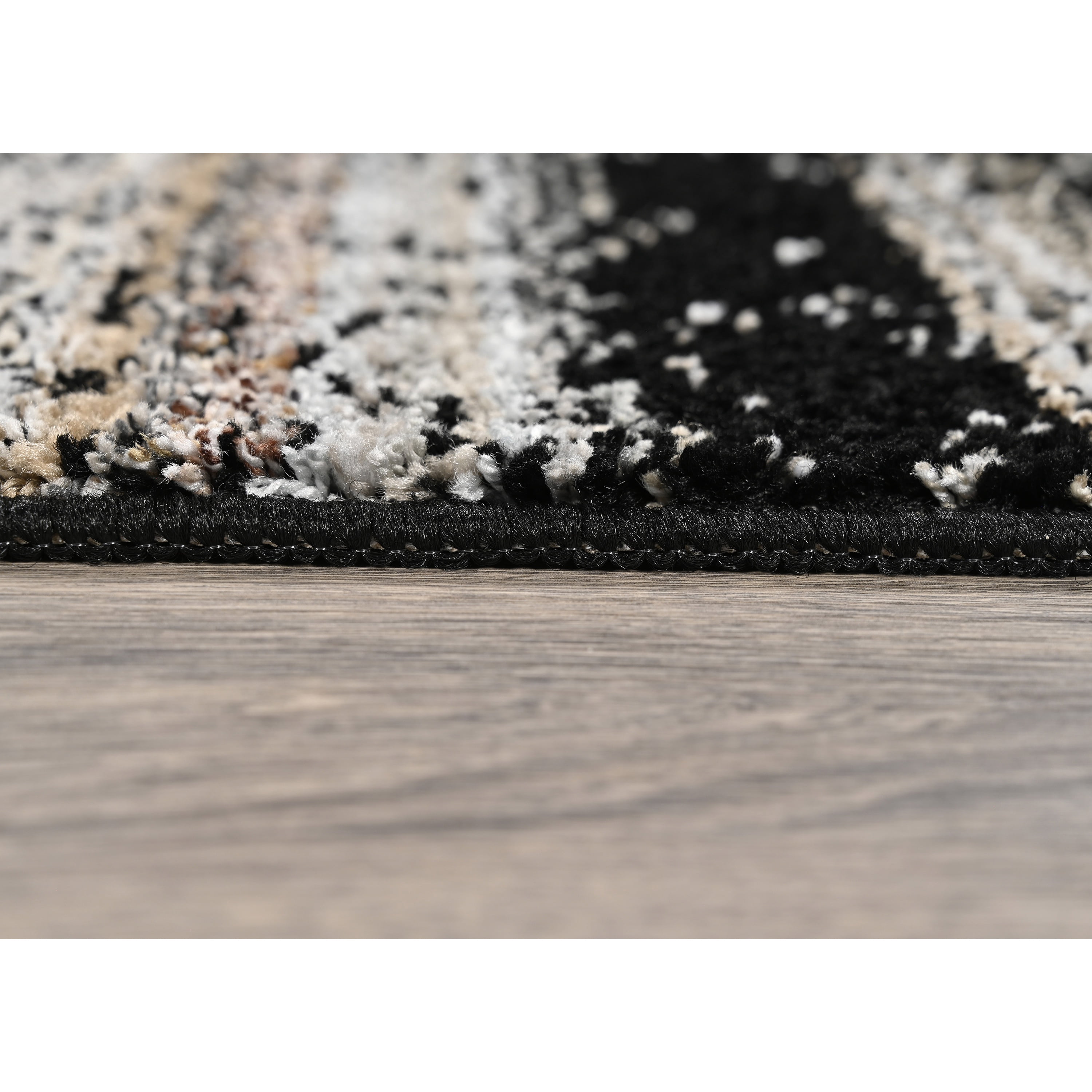 Garland Rug Jasper Black/Earth Tone Indoor Area Rug, 6' x 9'