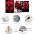 thumbnail image 2 of ZHONGYUTONG Red Rose Canvas Wall Art 3 Pieces Elegant Rose Flower Painting Prints Blooming Floral Picture Romantic Artwork Home Decor Framed (11.00" x 14.00" x 3PCS), 2 of 6