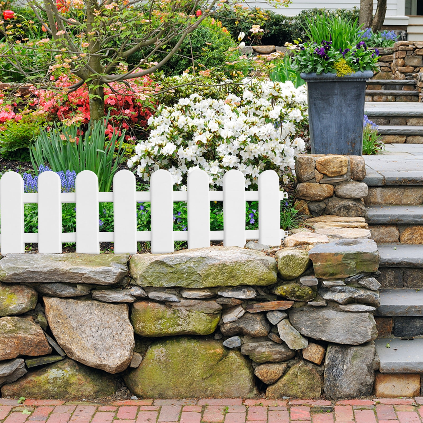 Topbathy 5Pcs White Garden Crawl Fence Made from PVC for Stylish Outdoor and Indoor Spaces
