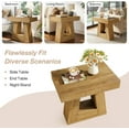 thumbnail image 5 of Tribesigns Modern Side Table with Trapezoid Base, 2-Tier Wooden End Table , Small Nightstand for Living Room, Natural Wood Color, 5 of 5