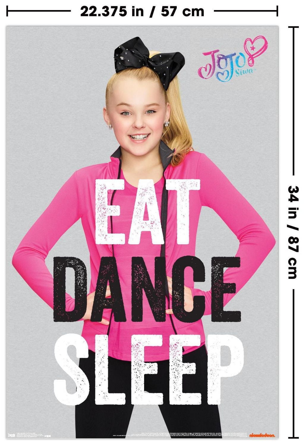 Nickelodeon JoJo Siwa - Eat Dance Sleep Wall Poster, 22.375" x 34"