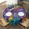 thumbnail image 3 of Colorful Leaf Pattern Round Tablecloth 60"x60",Wrinkle Wipeable Table Cloth for Kitchen Dining Room Picnic Patio Party, 3 of 6