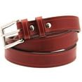 thumbnail image 2 of Men's 1 1/4" Burgundy Latigo Leather Belt Saddle Groove Double Loops Made In USA, 2 of 4