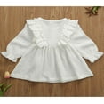 thumbnail image 4 of EIMELI Toddler Kids Baby Girls Long Sleeve Ruffle Party Princess Button Tutu Dresses Infant Clothes, 4 of 6