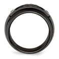 thumbnail image 2 of Solid Black Titanium Men's Cable and Spinel Argentium SS Bezel 9.5mm Wedding Band Ring Size 8, 2 of 8