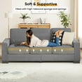 thumbnail image 5 of Lunale 83" Velvet Sofa with Cup Holders, Modern 3-Seater Couch for Living Room, Apt., Gray, 5 of 11