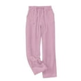 thumbnail image 5 of Wiyuqeen Women's Fuzzy Lounge Pants Comfy Warm Fleece Flannel Pajama Warm Elastic Waist Wide Leg Bottoms Solid Sleepwear with Pocket, 5 of 6